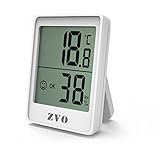 ZVO Igrometro Termometro Digitale, Mini Termoigrometro Ambiente Casa con Sensore di Misuratore, Monitor di Temperatura e Umidità Interno per Esterno Ambiente Ufficio Serra (Bianco)