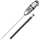 ThermoPro TP02S Termometro da Cucina Digitale a Lettura Istantanea con 5.35' Sonda Lunga e Display LCD per BBQ Carne Barbecue Vino Latte Olio Dolci Alimenti Griglia Acqua