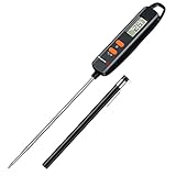 ThermoPro Termometro Cucina Termometri per Alimenti Lettura Istantanea con Funzione di Blocco Termometro Carne con Sonda Lunga per Liquidi Latte Barbecue Olio Frittura Vino Dolci Cibo