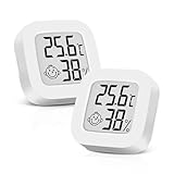 2PCS PixelureTermometro Igrometro da interno Mini termometro digitale LCD Termometro igrometro da interno Termometro da parete carino, per la casa, il terrario, la camera da letto, la cantina, ecc.