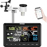 Sainlogic Stazione Meteorologica WLAN Professionale con Sensore Esterno ad Energia Solare, Collettore di Pioggia, Previsioni del Tempo, Indicatore del Vento, Wunderground