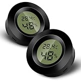 2PCS Mini Termometro Ambiente Interno Digitale, LCD Igrometro Digitale, Monitor di Temperatura e Umidità per casa, asilo nido, incubatrice per chitarra Rettili Serra per auto, Nero