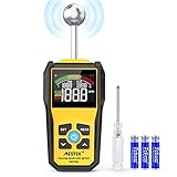 Misuratore di Umidità MESTEK Indicatore di Umidità 20-40mm Rivelatore di Umidità Igrometro Senza Ago Digitale LCD Display Allarme per Legni, Parete, Pavimenti, Legno, Gesso, con Batteria, Giallo