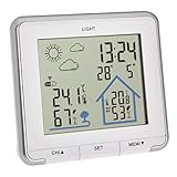 TFA Dostmann stazione meteo radiocontrollata Life, 35.1153.02, digitale, con previsioni del tempo, temperatura e umidità interna e esterna, con sensore esterno, bianca