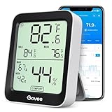 Govee Termometro Igrometro, Accurato Misuratore Interna con Intelligenti avvisi App e Dati Conservazioni Sensore di Monitoraggio Digitale LCD Bluetooth per Camera Serra Garage Cantina di Vini