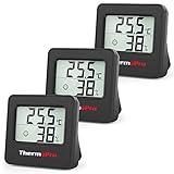 ThermoPro TP157-3 - Igrometro digitale termometro interno, termometro camera da letto bambino con sensore di umidità di temperatura e icona del viso indicatore di comfort per serra, cantina di vino,