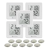 KETOTEK 5 Pezzi Mini Igrometro Termometro Ambiente Interno Termoigrometro Digitale Misuratore di Umidità e Temperatura per Casa Ufficio e Serra
