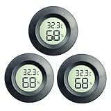DIFCUL 3pcs | Mini LCD Digitale Termometro Igrometro, Temperatura Umidità Misuratore per chitarra Rettili Serra per auto (3 pezzi Nero)