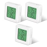 JOPHEK Igrometro Digitale, 3 Pezzi Mini LCD Termometro Ambiente da Interno per Casa Monitor di Temperatura e Umidità, per Camera da Letto, Serra, un Soggiorno, Ufficio