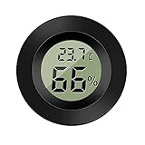 ZHITING - Misuratori di umidità Digitale a Forma Rotonda, Colore Nero, per Interni, con Display LCD Celsius