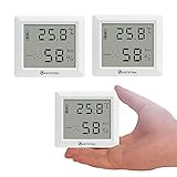 KETOTEK 3 Pezzi Termometro Igrometro Ambiente Interno Digitale Termoigrometro Monitor di Temperatura e Umidità con Livello di Comfort per Casa Stanza del Bambino Ufficio