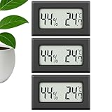 MAVORI® 3 pz. Mini termometro digitale & igrometro mini: Misuratore di umidità interna preciso & termometro piccolo per la misura della temperatura e dell'umidità (nero)