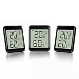 HOMVILLA 3 Pezzi Termoigrometro Digitale per Interni Termoigrometro Mini Indicatore Sorridente Misurazione del Termoigrometro per Misurare Temperatura e Umidità Domestica Ambiente Domestico