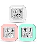 Mini Igrometro Termometro Digitale Termoigrometro da Interno con l'Icona di comforto Monitor di Temperatura e umidità (3 Pezzi)