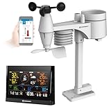 BRESSER -Centrale meteorologica WLAN Comfort con sensore professionale 7 in 1 e moderno display a colori