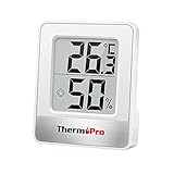 ThermoPro TP49 Mini Igrometro Termometro Digitale Termoigrometro da Interno per Casa Monitor di Temperatura e umidità per Ambienti con Livello di Comfort, Bianco