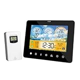 Gerbala Stazione Meteo con Sensore Esterno, Wireless Meteorologica con Display a Colori, Previsioni del Tempo, Barometro, Sveglia, Termometro, Igrometro, Uso Interno ed Esterno