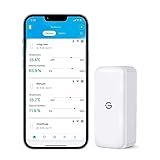 GoveeLife Termometro igrometro con sensori interni, mini Bluetooth temperatura e misuratore di umidità con notifica app e memorizzazione dati, adatto per serra, cantina vini