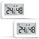 DOOMAY 2-Pack mini igrometri per interni, misuratore di umidità con Celsius (℃), misuratore di umidità digitale monitor della temperatura per umidità, serra, cameretta, rettili, incubatori