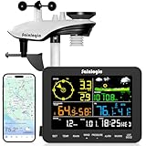 Sainlogic Stazione meteorologica intelligente con WLAN, Previsioni meteo IA 24/7 di Weatherseed®, Avvisi APP ed Email, Pluviometro e Anemometro Digitale, Archiviazione dati di 2 anni (Solo 2.4 GHz)